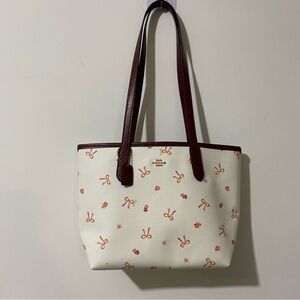Coach Mini City Tote With Bow Tie Print
